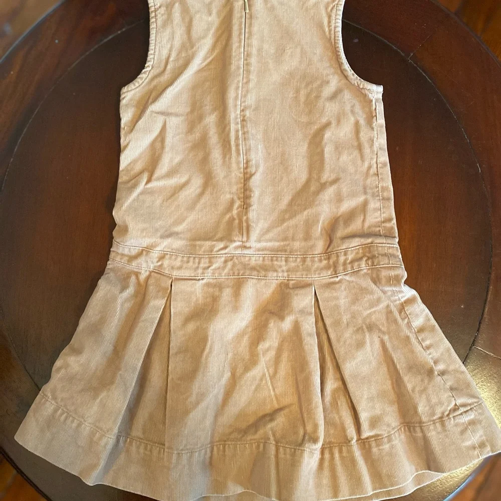 Gap Khaki Corduroy Dress Zip Up Fit & Flare Size 4T